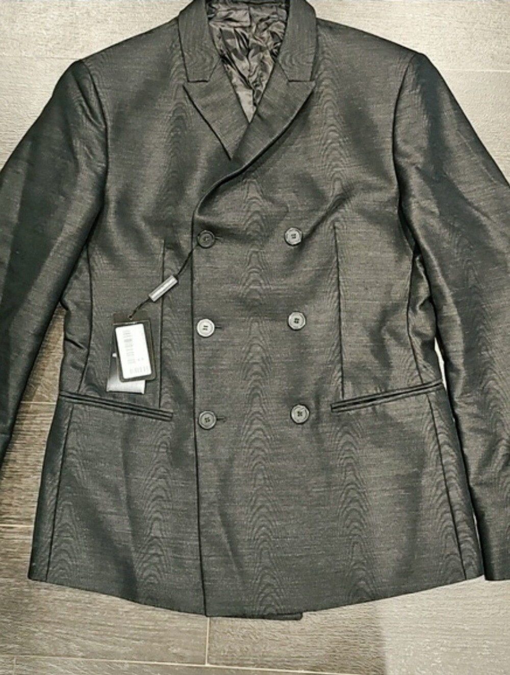 Emporio Armani Charcoal Double-Breasted Jacket NWT
